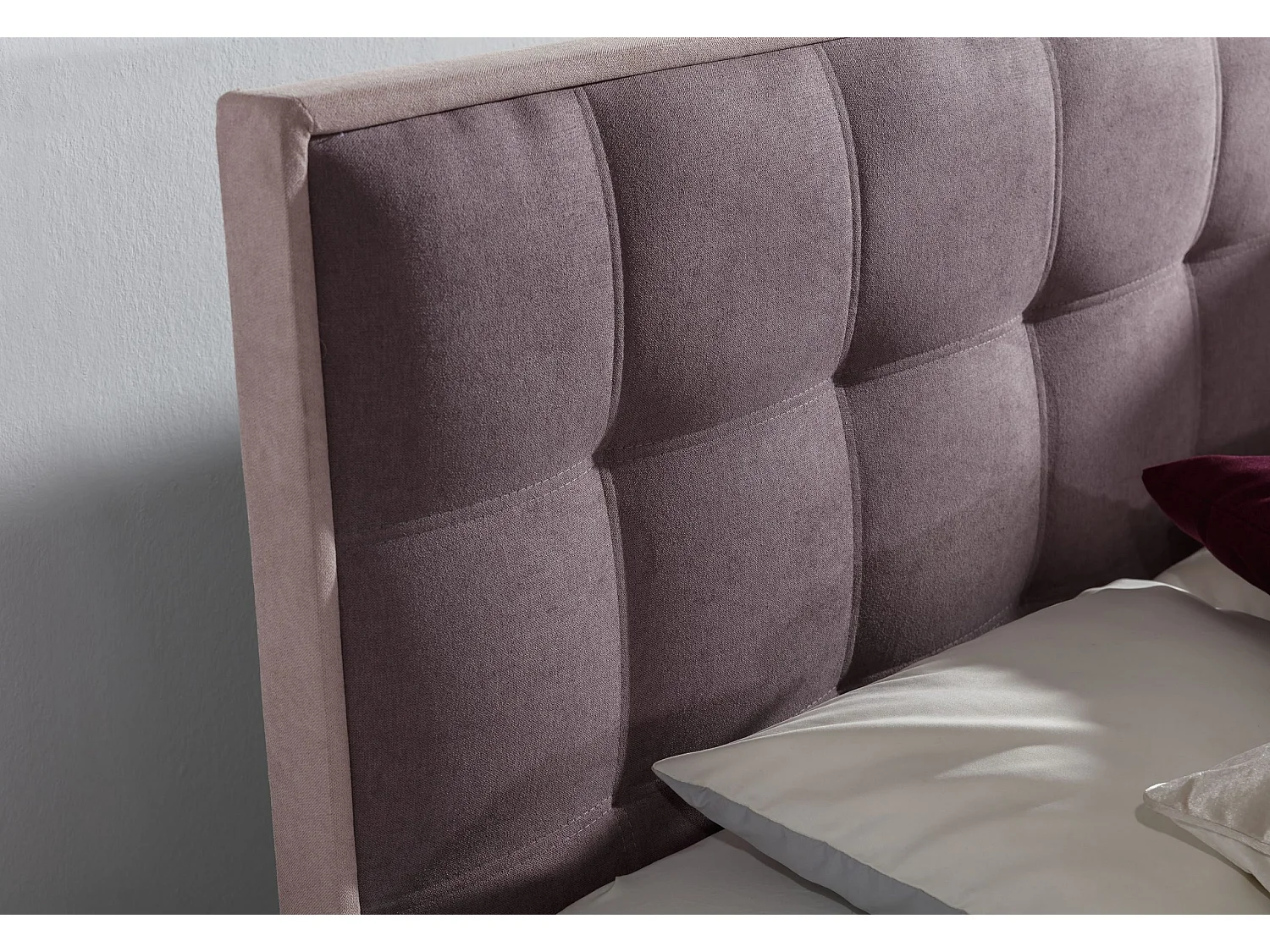 Box Spring Letto Luvre M (160x200)/Tessuto-Rosa&Marrone