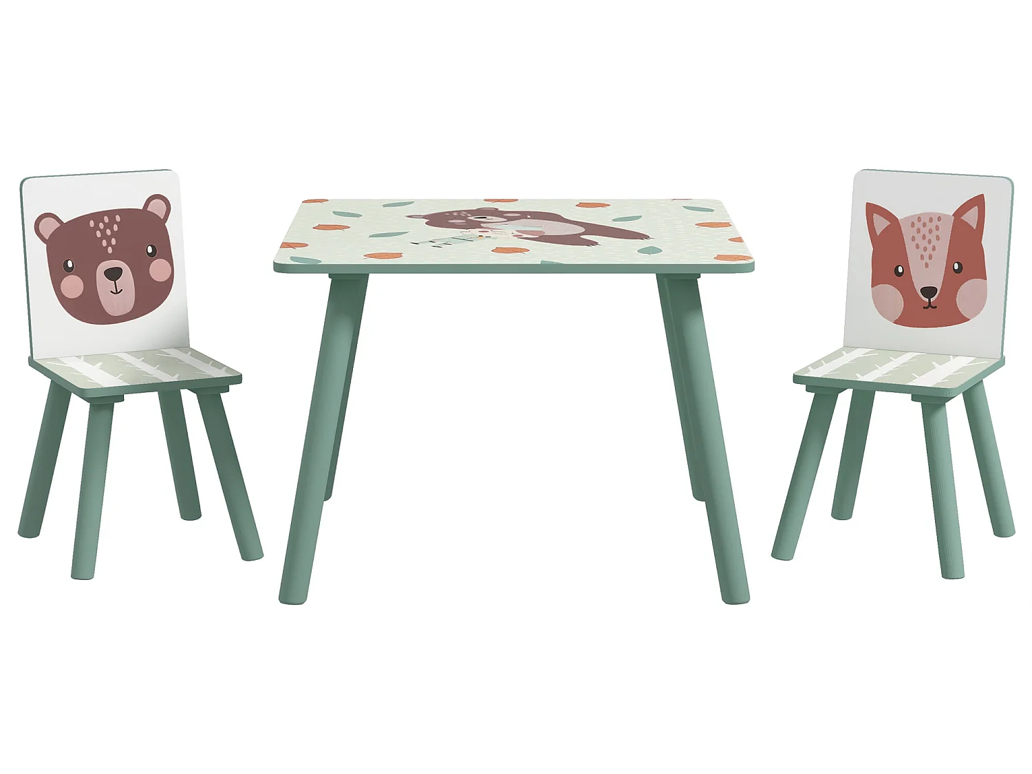 Mesa para niños verde 60x60x44 cm ZONEKIZ