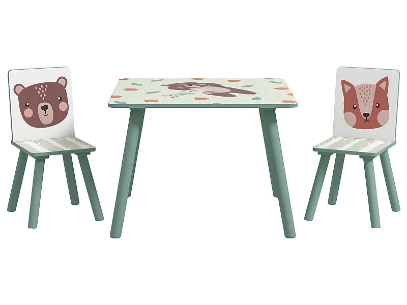 Mesa para niños verde 60x60x44 cm ZONEKIZ