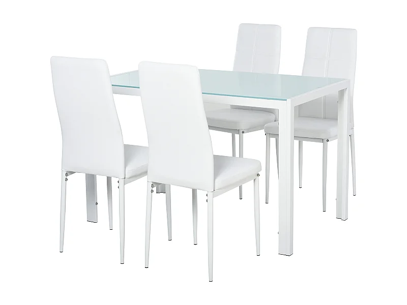 Conjunto de comedor blanco 120x70x75 cm HOMCOM