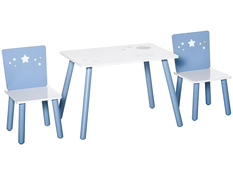 Mesa para niños blanco y azul 60x40x43 cm HOMCOM