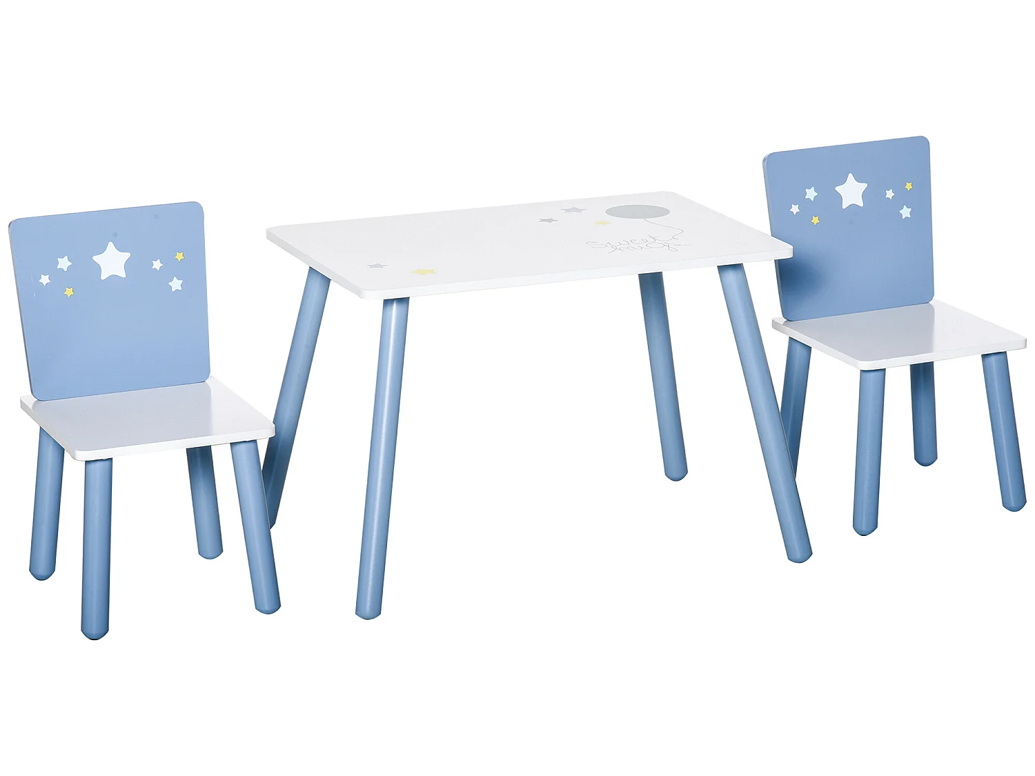 Mesa para niños blanco y azul 60x40x43 cm HOMCOM