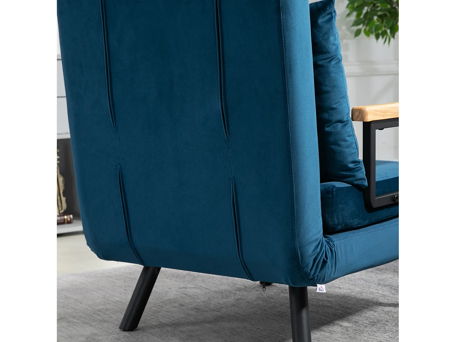 Sofá cama individual azul 63x73x81 cm HOMCOM