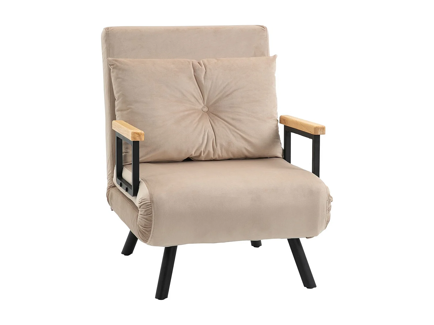 Sofá cama individual beige 63x73x81 cm HOMCOM