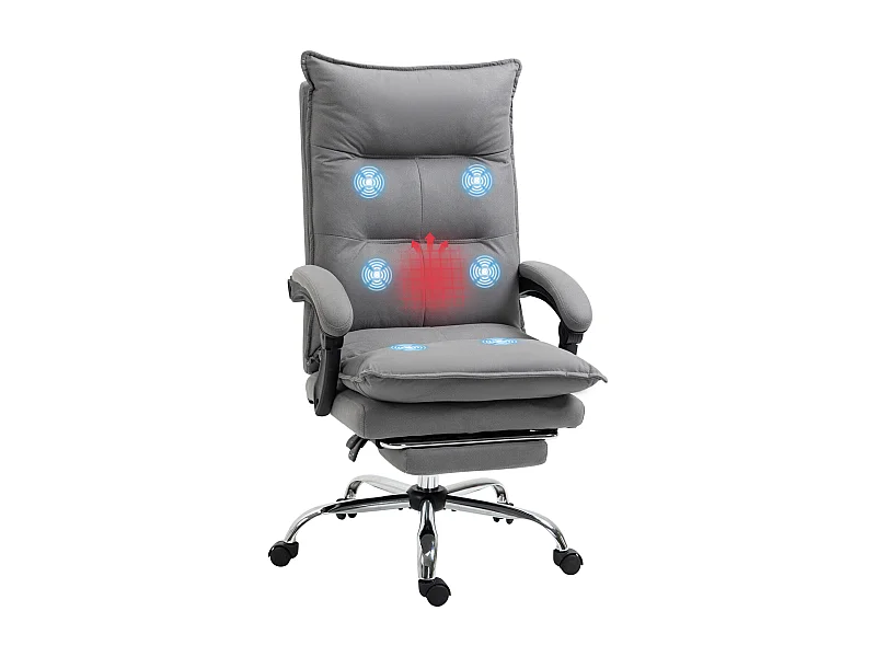 Silla de masaje gris 66x74x121.5 cm Vinsetto