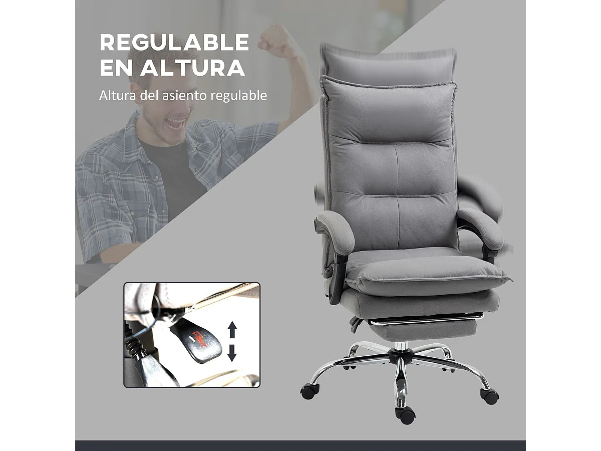 Silla de masaje gris 66x74x121.5 cm Vinsetto