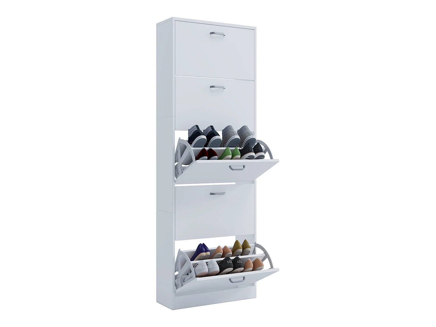 Sipos XL Schuhschrank 5 Schubladen weiß.