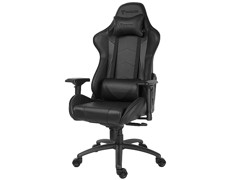 Sedia da gaming Paracon Knight Pro con cuscino per collo e parte bassa della schiena, nera.