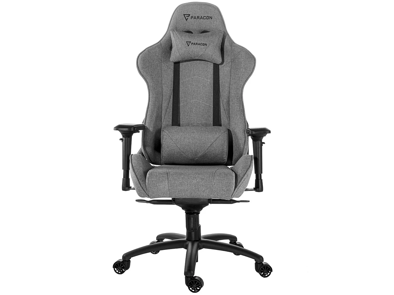Paracon Knight Pro Gamin Stuhl inkl. Nackenkissen und Lendenstütze grau.