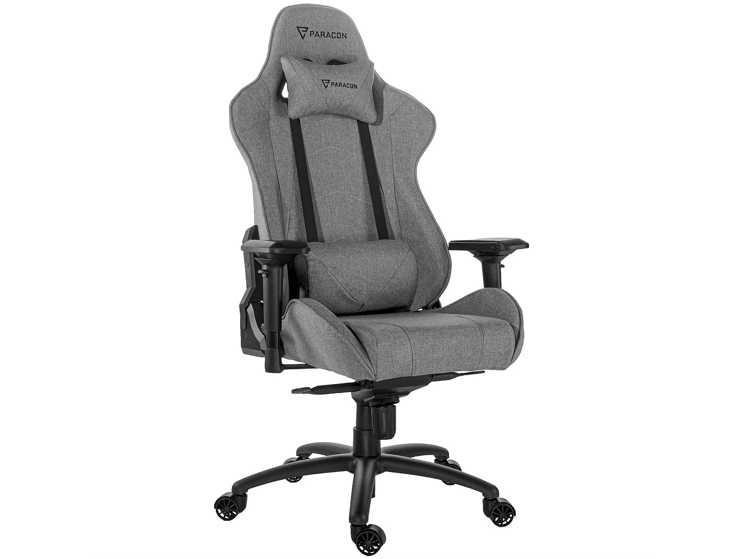 Paracon Knight Pro Gamin Stuhl inkl. Nackenkissen und Lendenstütze grau.
