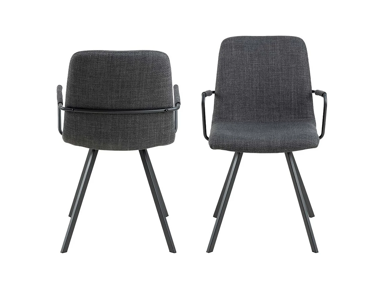 Selina chaise de salle à manger avec accoudoirs gris.