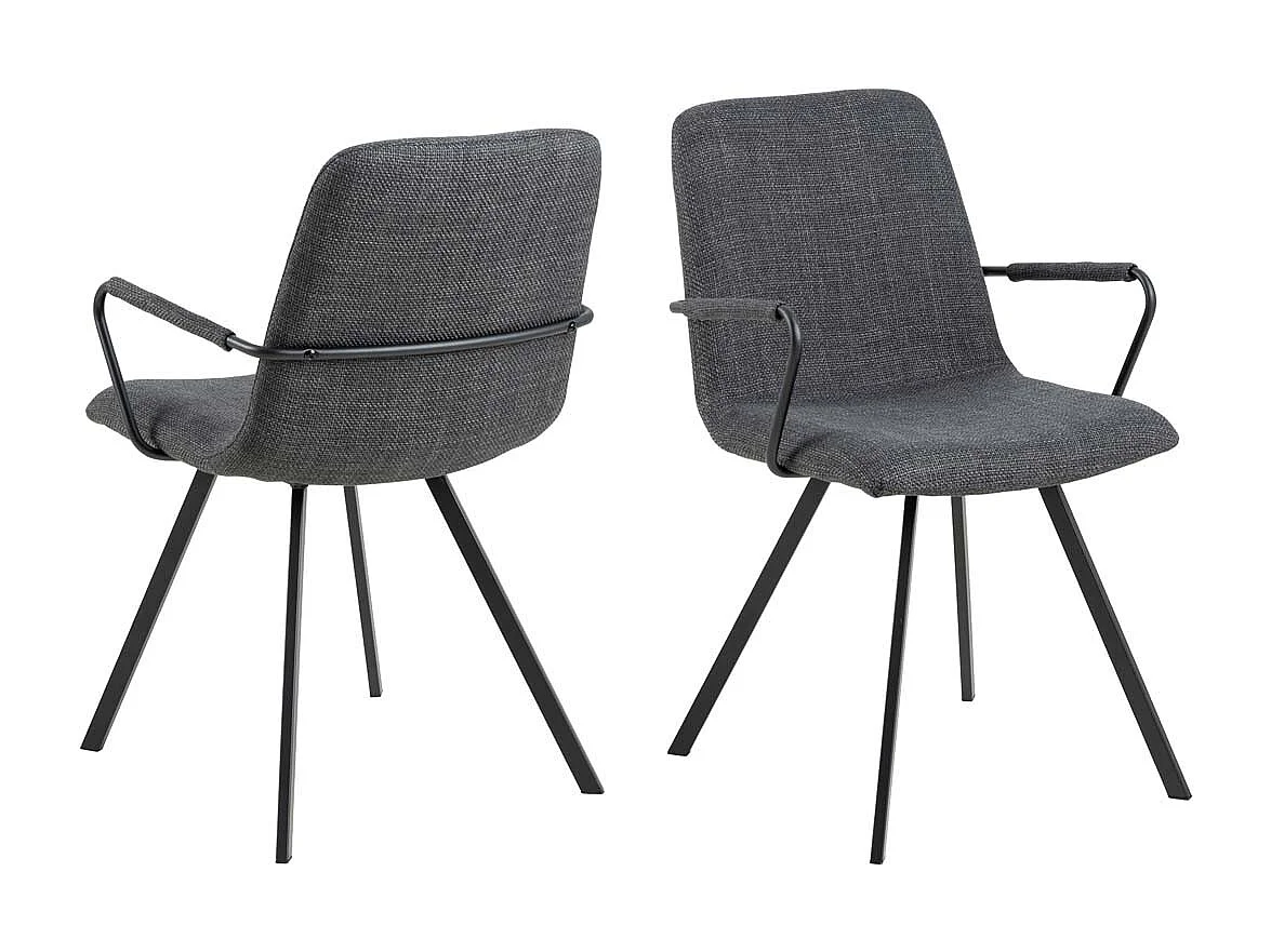 Selina chaise de salle à manger avec accoudoirs gris.