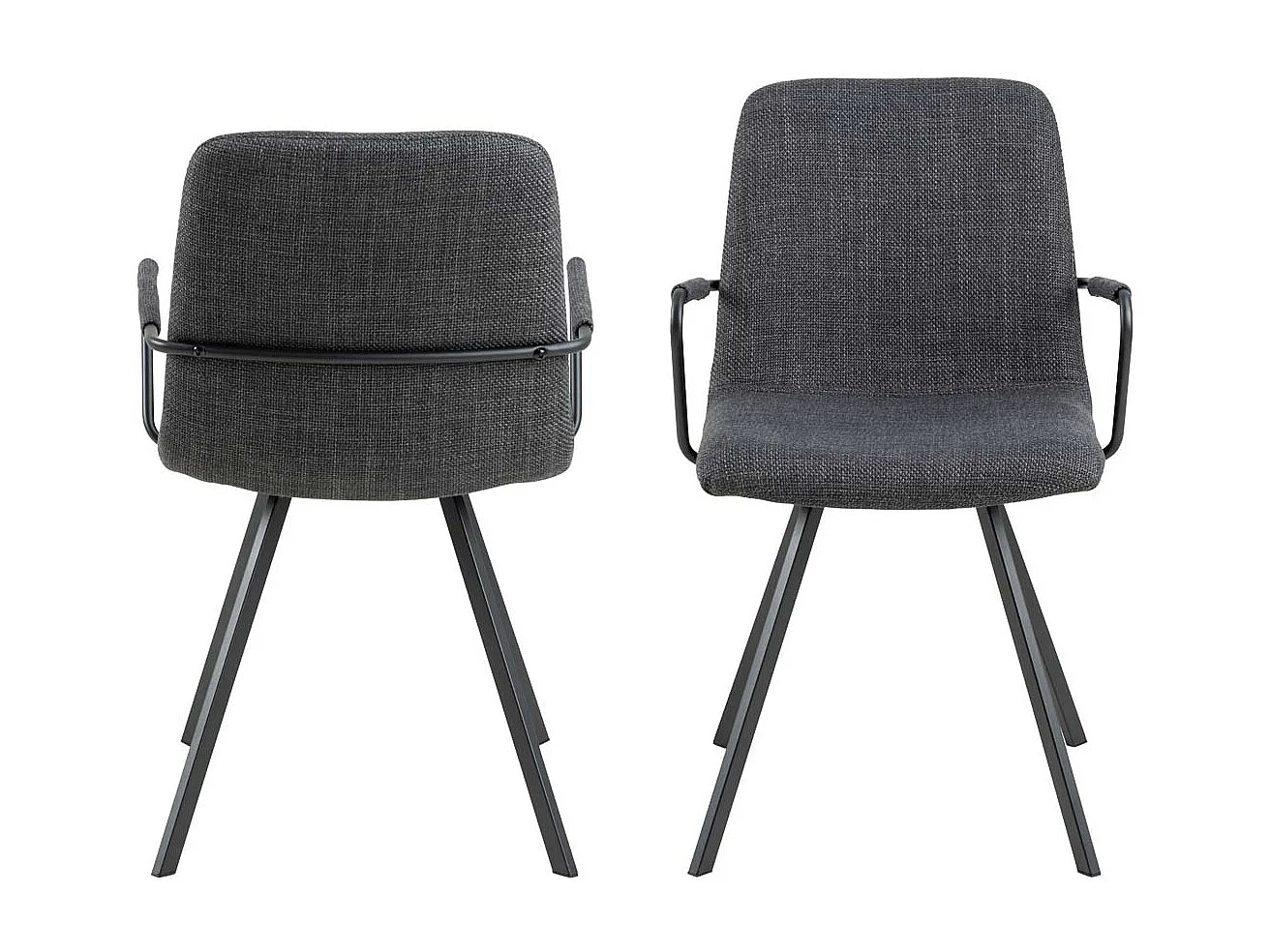 Selina chaise de salle à manger avec accoudoirs gris.