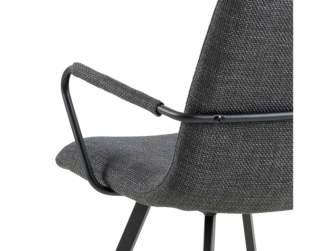 Selina chaise de salle à manger avec accoudoirs gris.