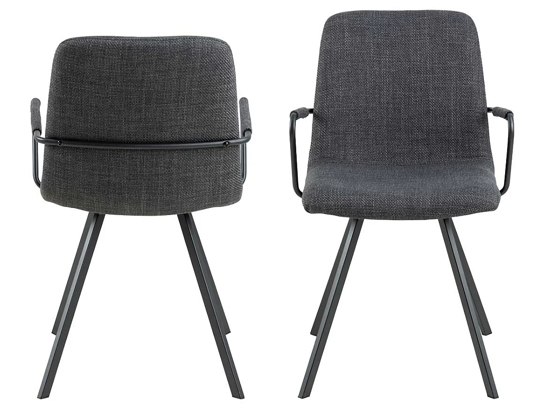 Selina chaise de salle à manger avec accoudoirs gris.