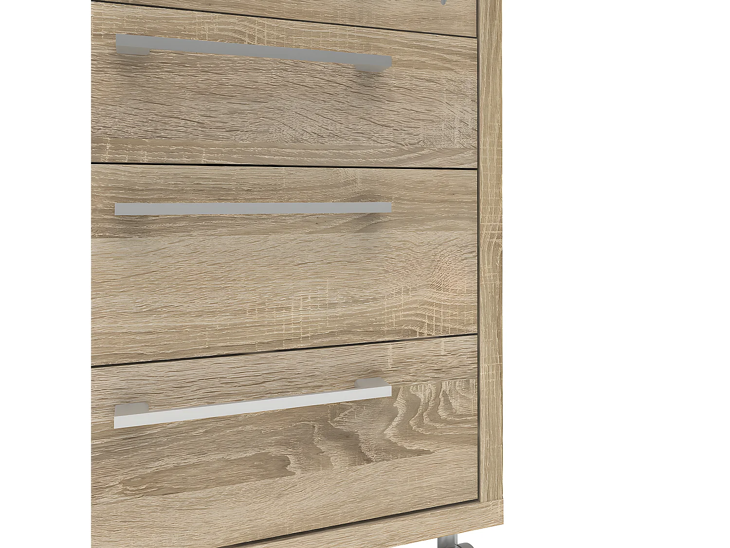 Prisme Commode B à 4 tiroirs, imitation chêne.