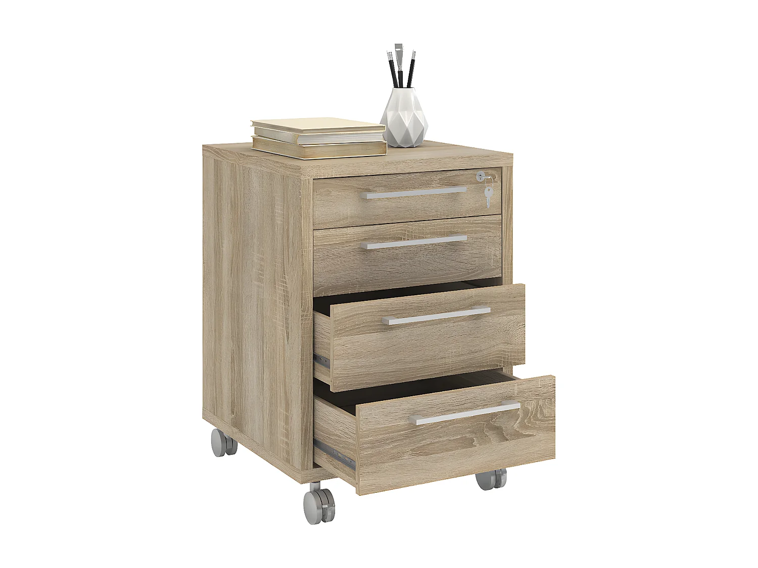 Prisme ladekast B 4 lades eiken decor.