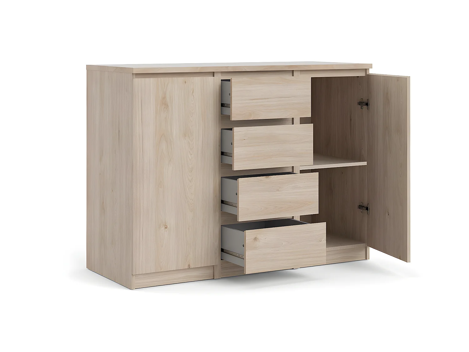 Nada dressoir 2 deuren en 4 laden Hickory decor.