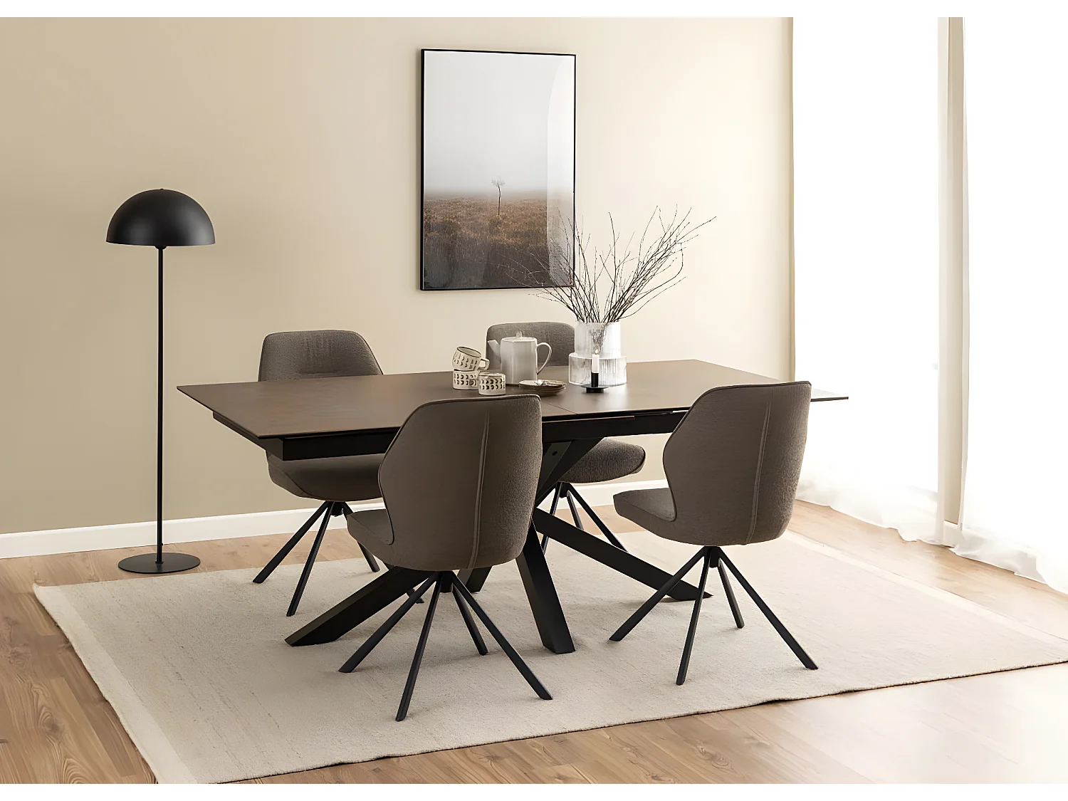 Aura chaise de salle à manger gris.