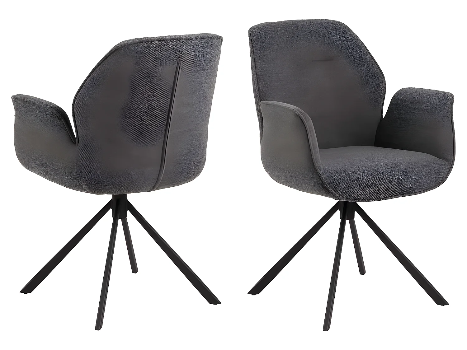 Atilla eetkamerstoel met armleuningen grijs.