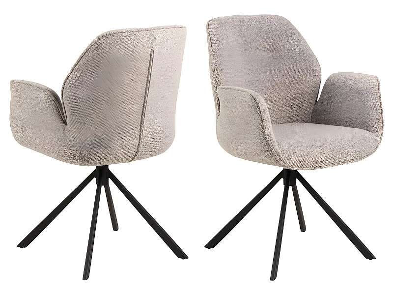 Aura Esszimmerstuhl mit Armlehne beige.