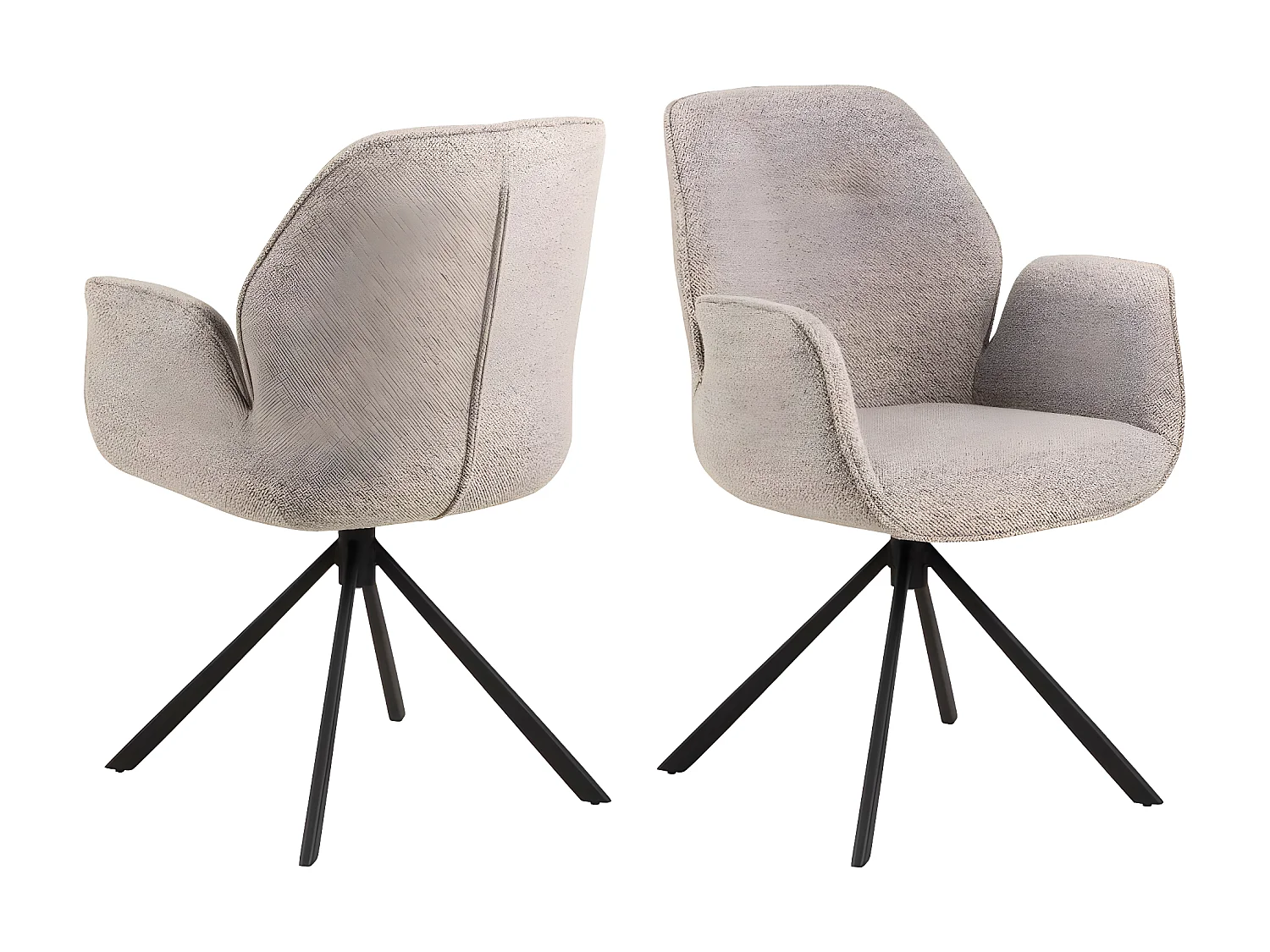 Aura chaise de salle à manger avec accoudoirs beige.