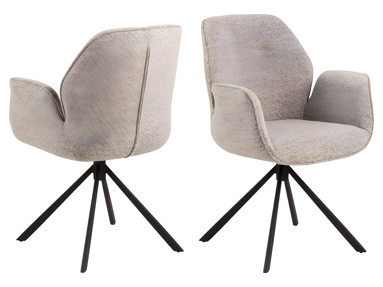 Aura chaise de salle à manger avec accoudoirs beige.