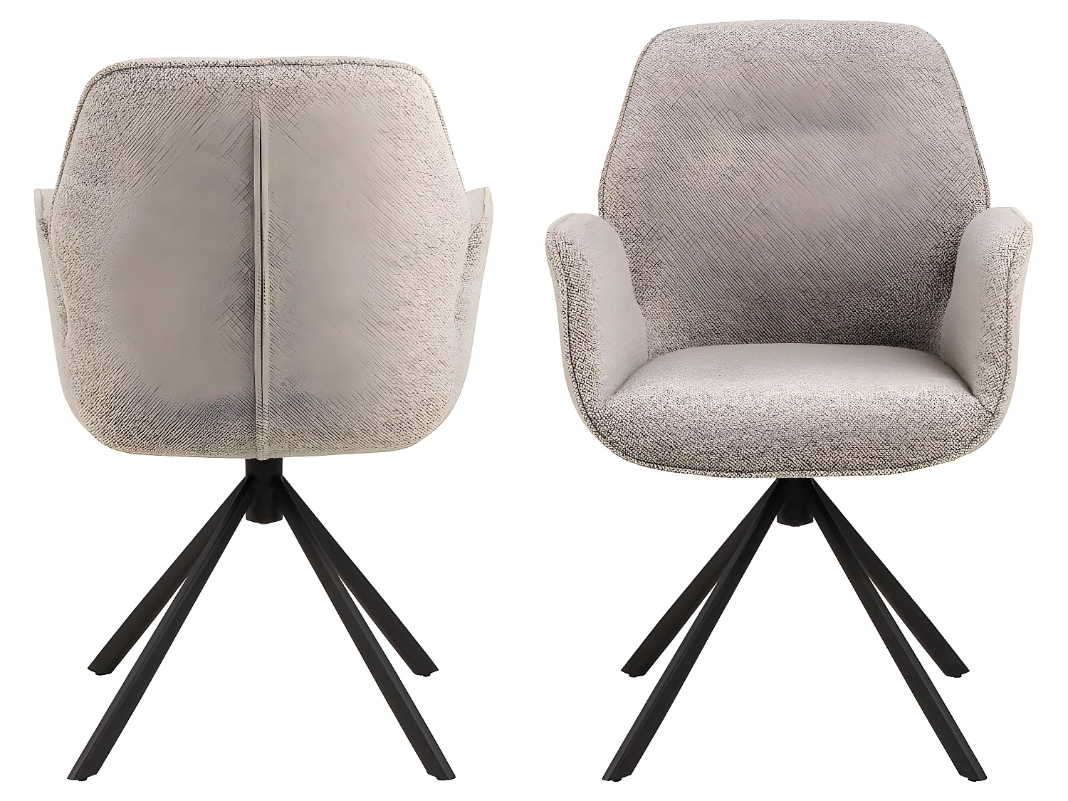 Aura chaise de salle à manger avec accoudoirs beige.