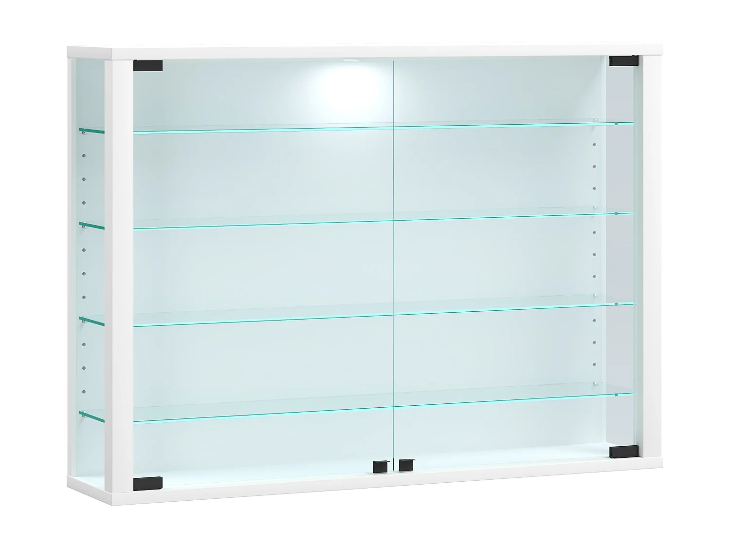 Caixa de exposição de vidro VCM pendurada | Vitrine de vidro com vidro de segurança ESG | Dimensões: A. 60 x L. 83 x P. 18 cm | Vitrosa L (Branco)