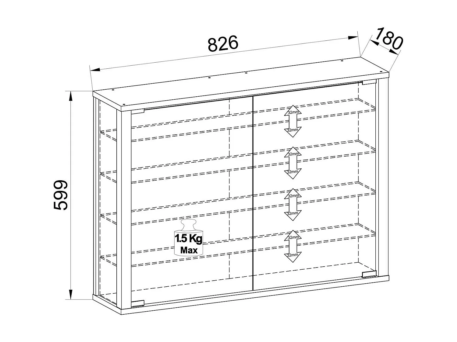 Wandvitrine Glasvitrine Vitrosa L