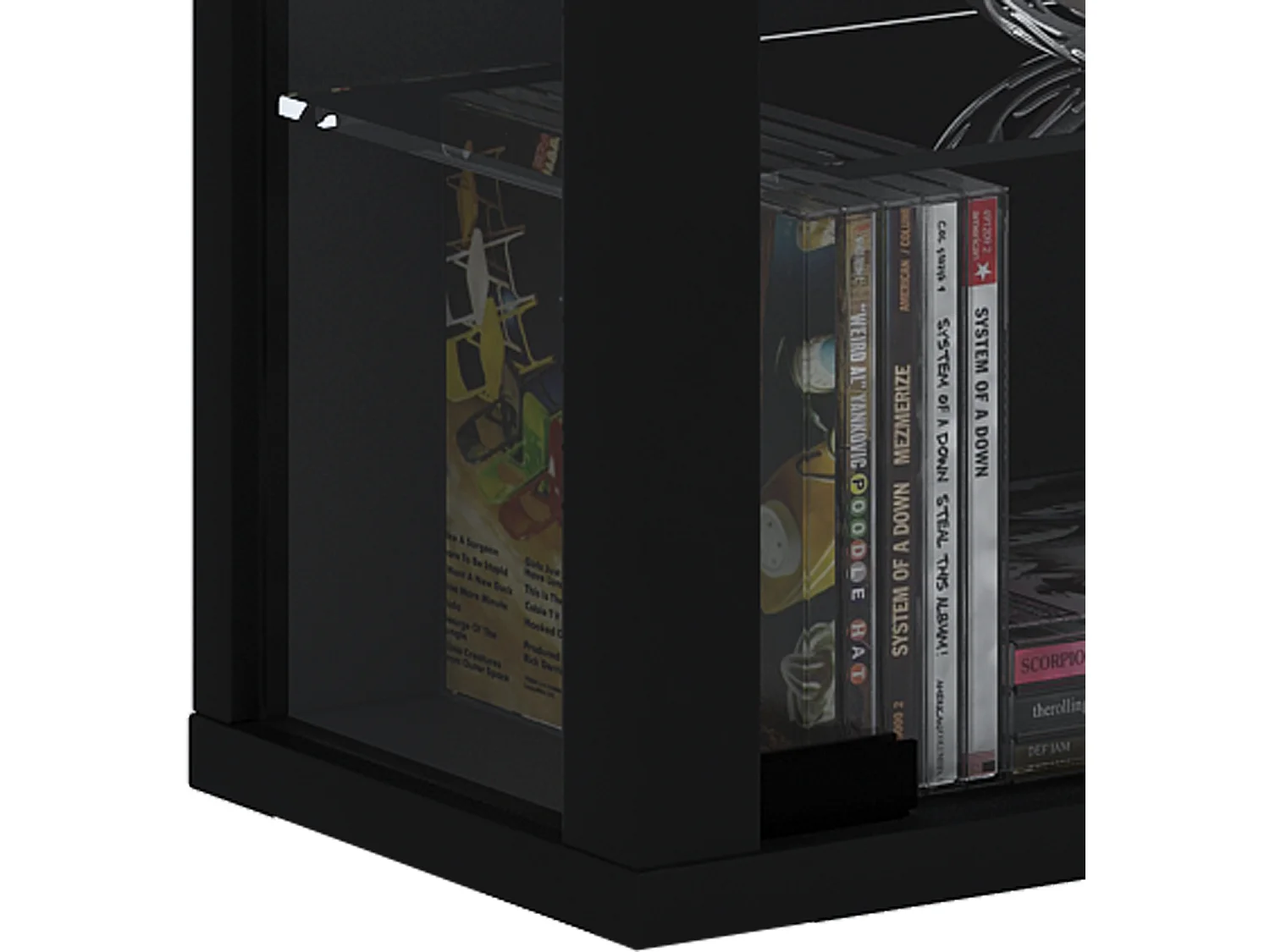 Wall display cabinet Vitrosa Black H. 114 x W. 59 x D. 18 cm