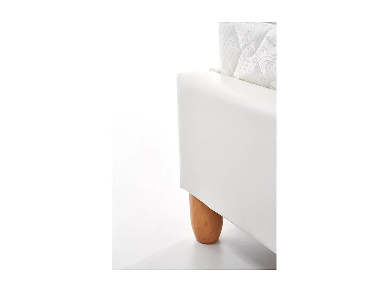 Lit design simili cuir blanc 160 x 200 Sandie