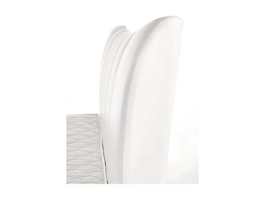 Lit design simili cuir blanc 160 x 200 Sandie