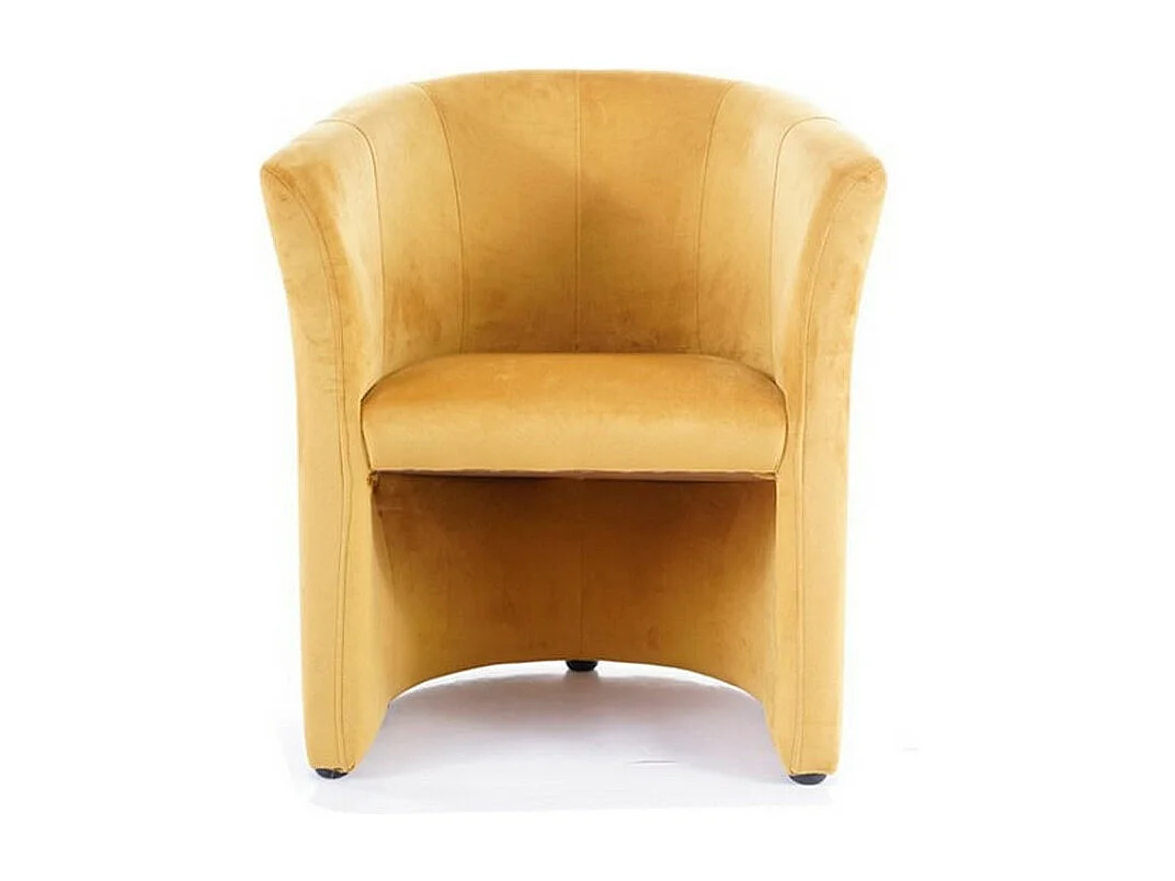 Fauteuil cabriolet confort velours curry Tisso