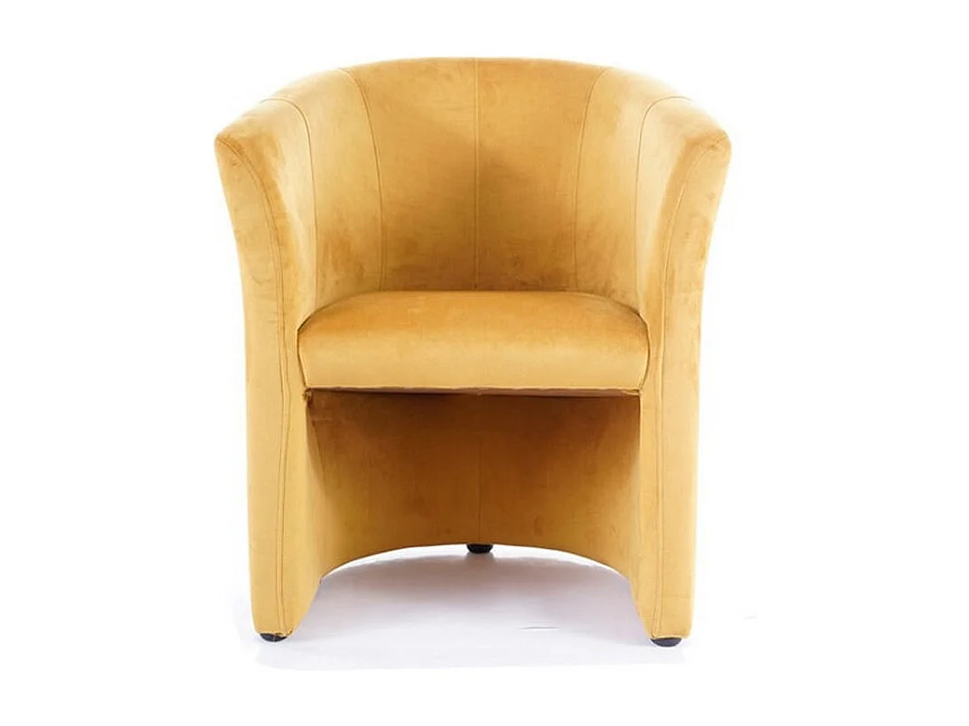 Poltrona cabriolet Tisso in velluto curry comfort