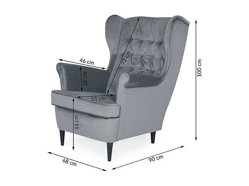 Fauteuil bergère capitonné en velours cannelle Jolt