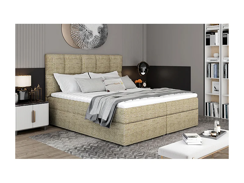 Box Spring Lit Madeira S (140x200)/Tissu-Beige