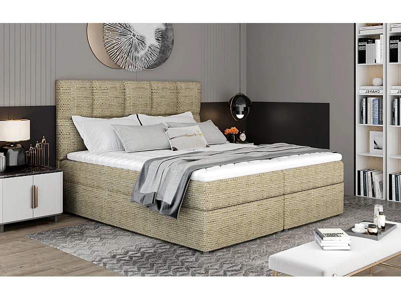 Box Spring Letto Madeira S (140x200)/Tessuto-Beige