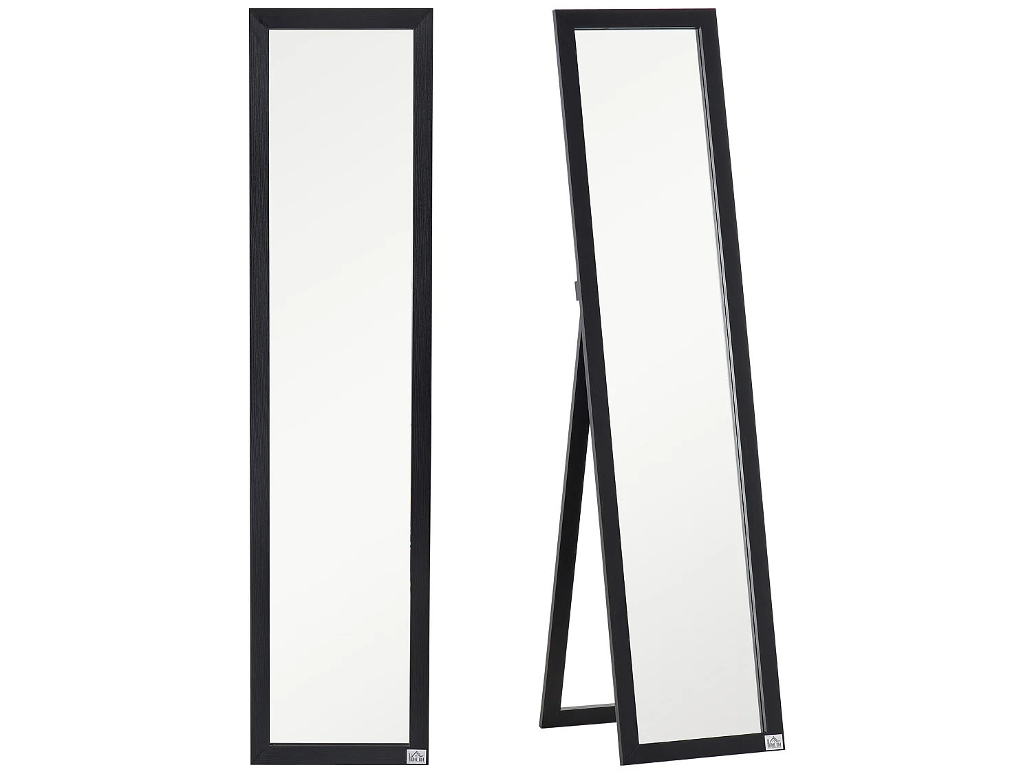 Espejo de pie negro 37x37x154 cm HOMCOM