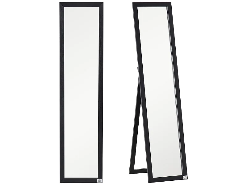 Espejo de pie negro 37x37x154 cm HOMCOM