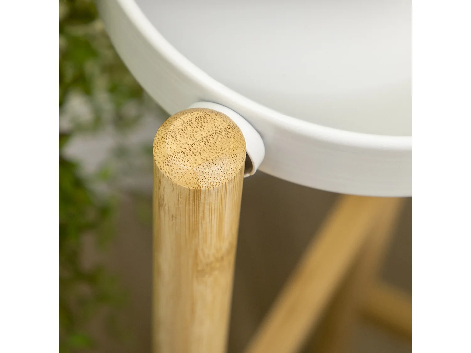 Soporte para plantas natural y blanco 28x28x80 cm Outsunny