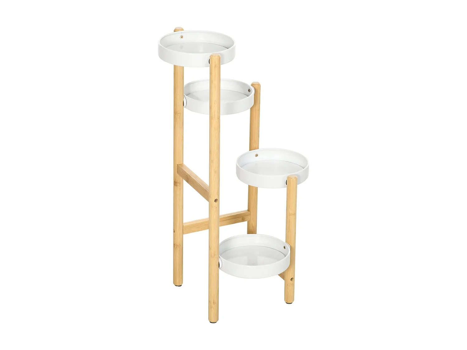 Soporte para plantas natural y blanco 28x28x80 cm Outsunny