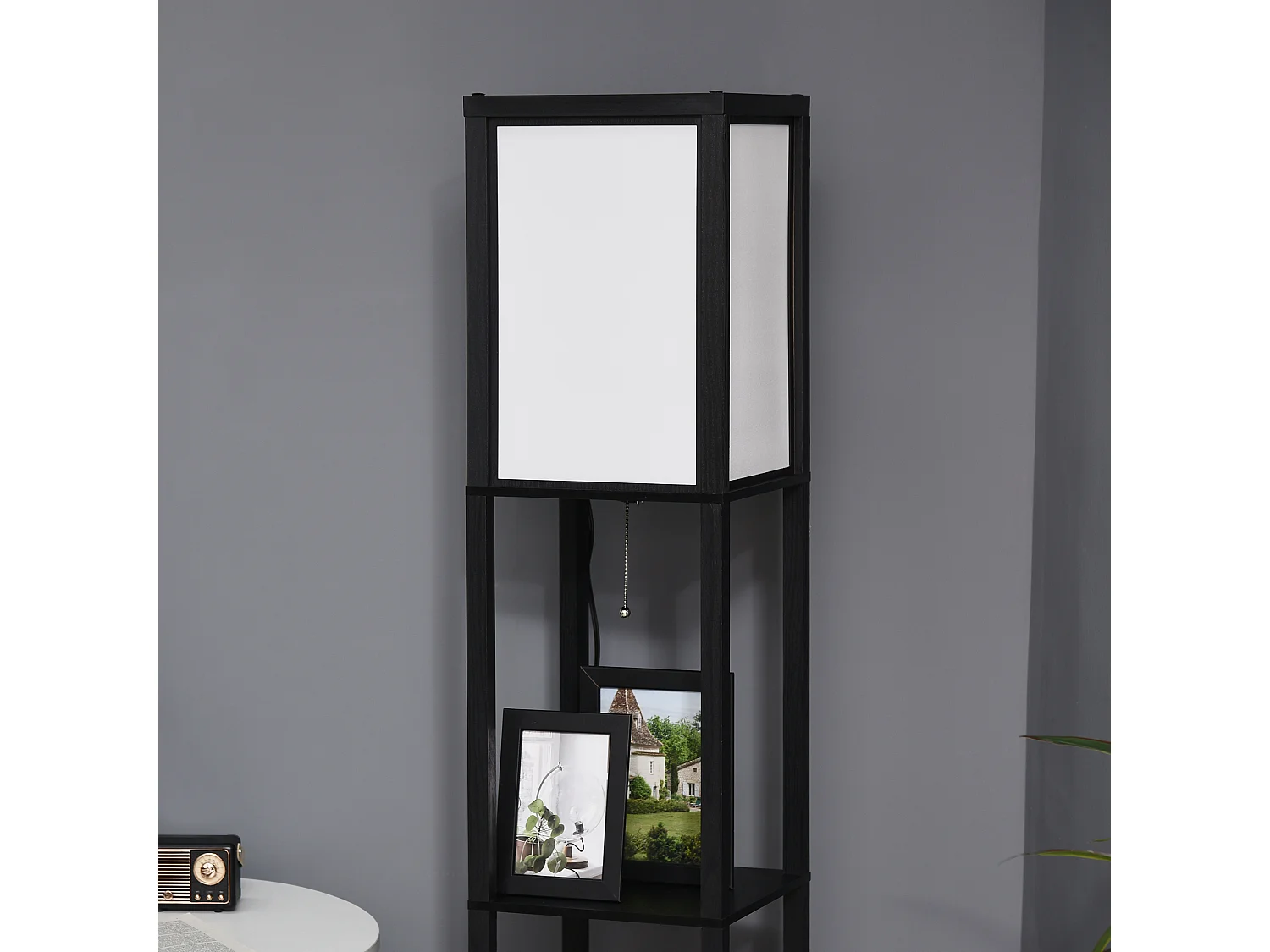 Lámpara de pie negro 26x26x156 cm HOMCOM