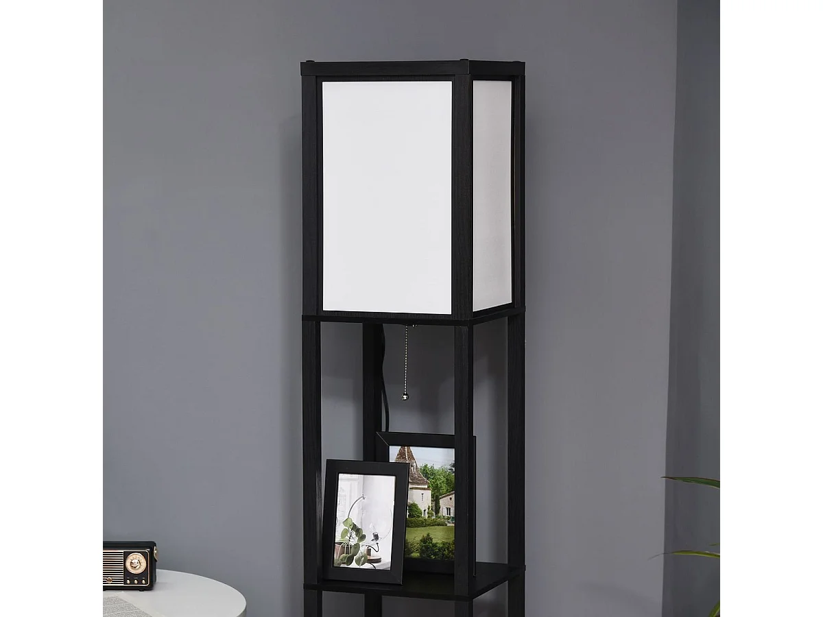 Lámpara de pie negro 26x26x156 cm HOMCOM