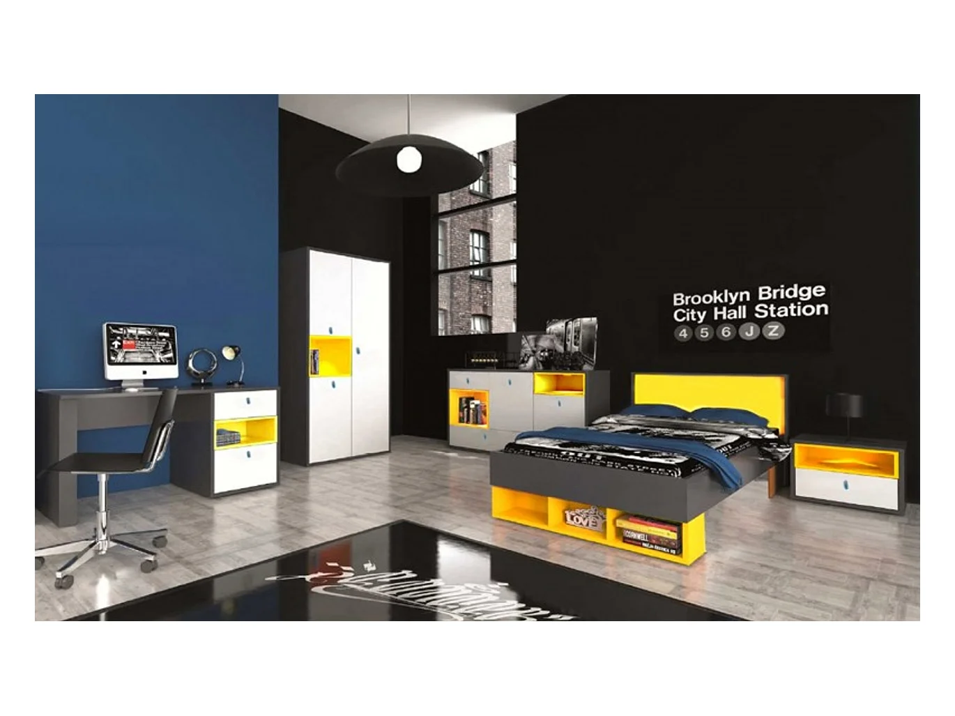 Kinderzimmer Colors/Anthrazit&Gelb