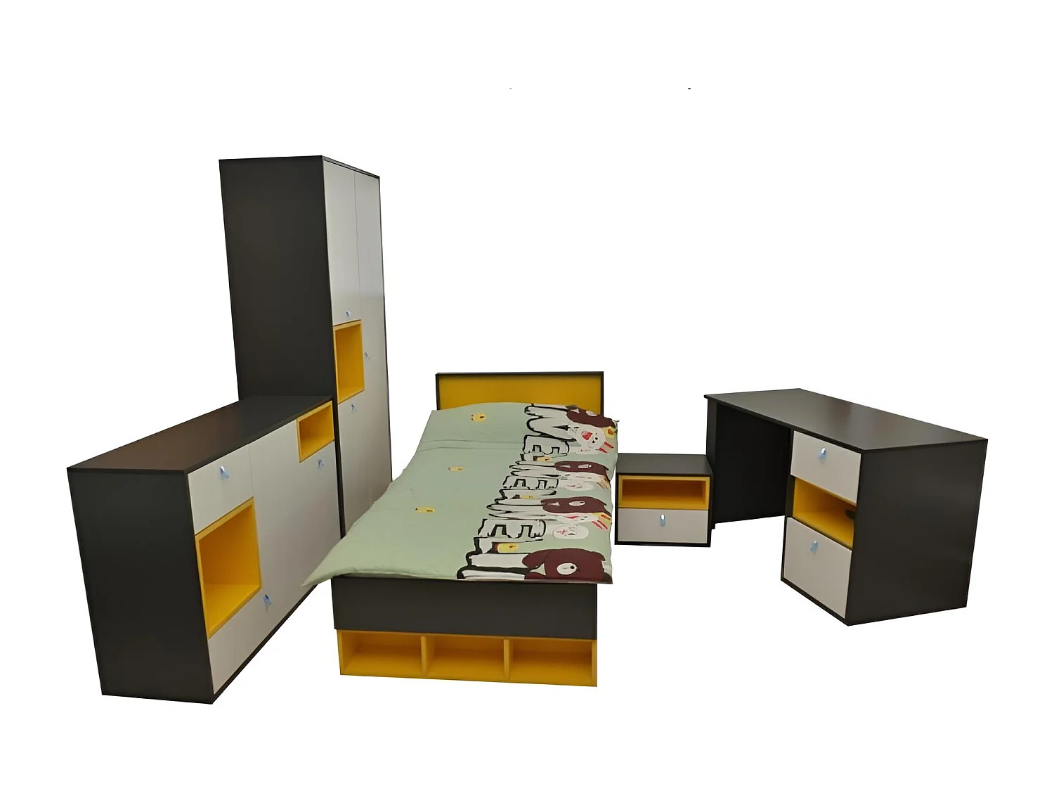 Chambre d'enfants Colors/Athracite&Jaune