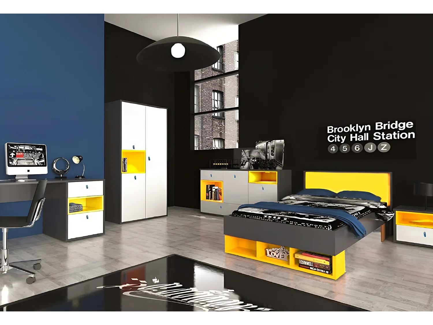 Camera dei bambini Colors/Antracite&Giallo