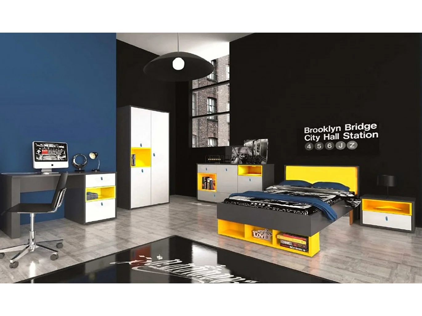 Camera dei bambini Colors/Antracite&Giallo