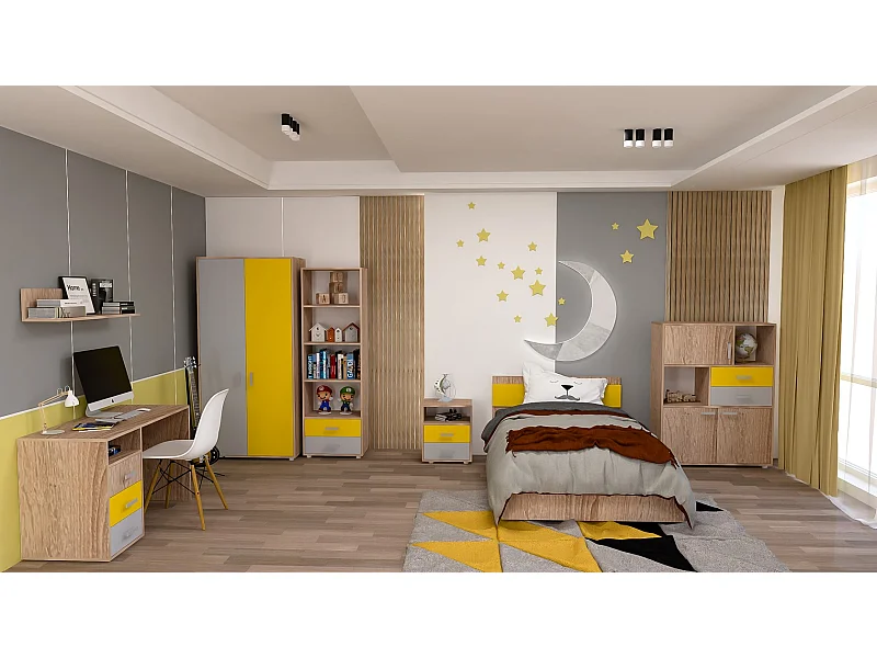 Chambre d'enfants Rino/brun&jaune