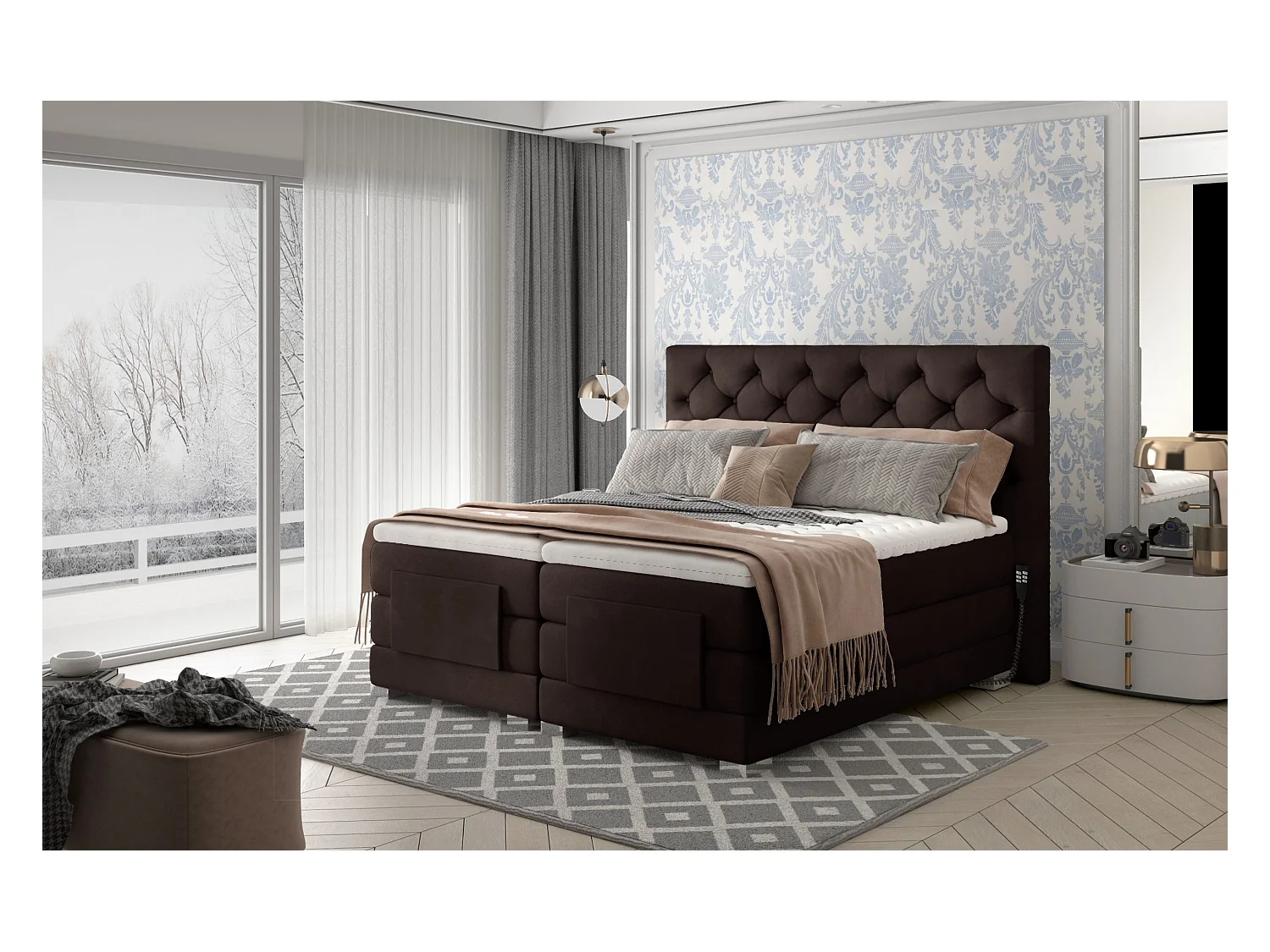 Sideboard Kasiro II/Drehtüren/Möbelplatte/Weiss